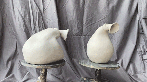 ceramic piece white clay